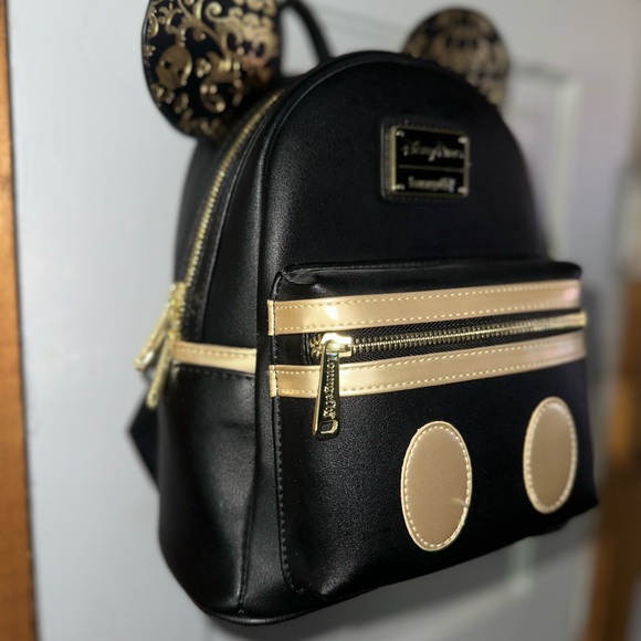 Loungefly Black and Gold Disney Backpack - Picture 2 of 6